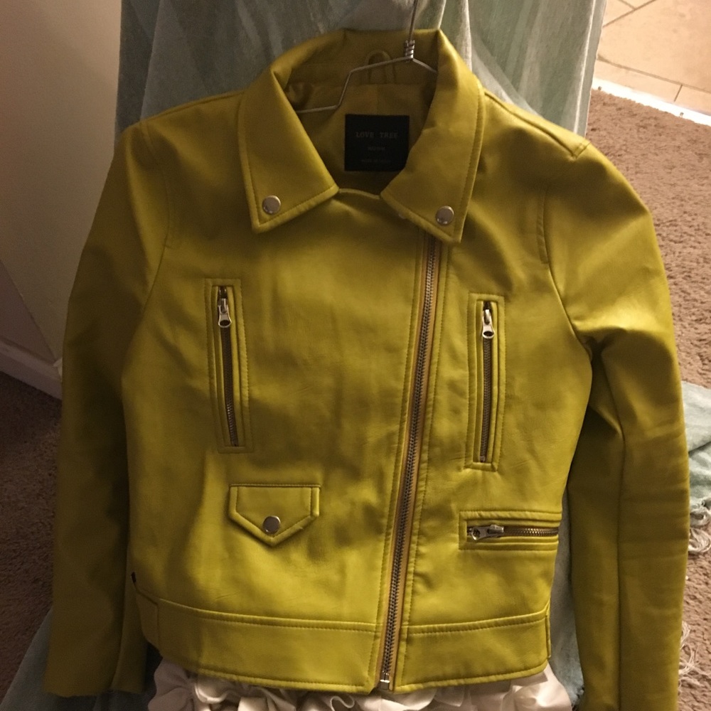 Must Have: Mustard Leather Biker w/ belted waist!